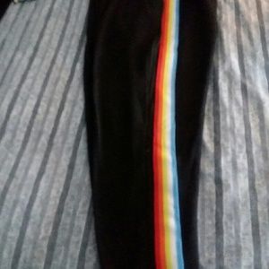 Unisex colorful stripe down the leg sweatpants Lg